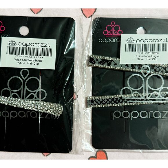Paparazzi Rhinestone Sparkly Bling Hair Clips Set - Picture 1 of 4